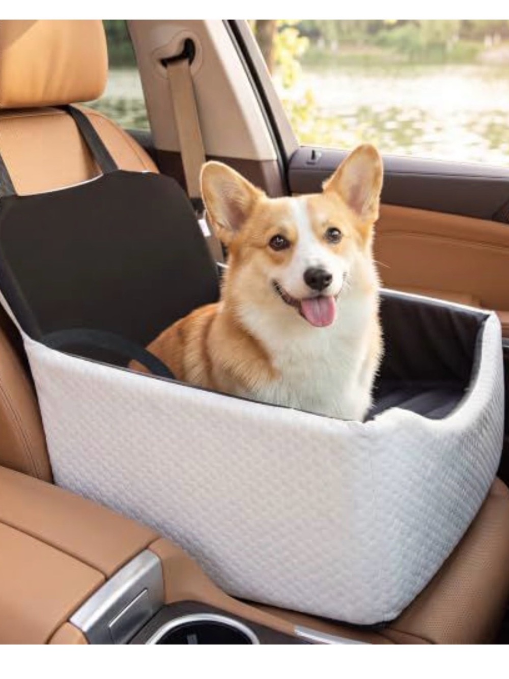 Pet Travel Booster Seat - White Dog Car Seat